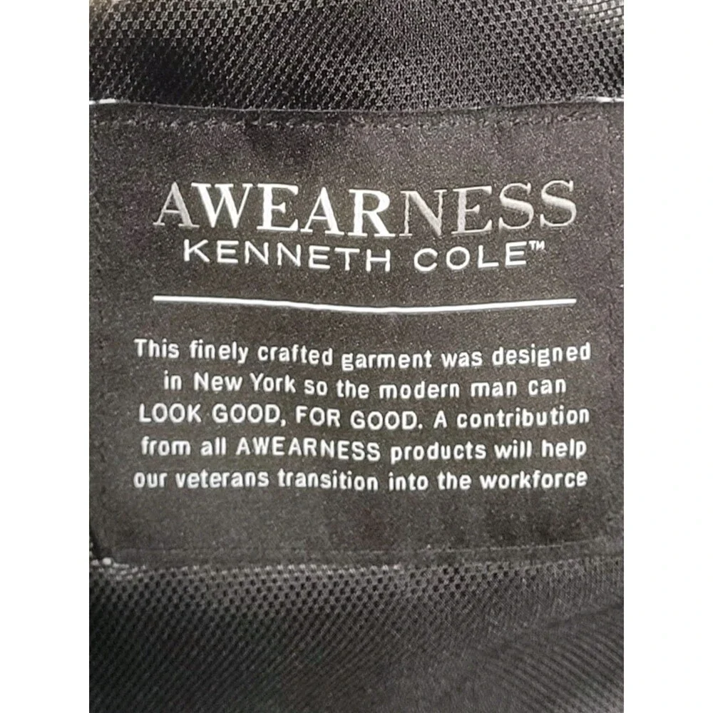 Kenneth Cole AWEARNESS Sportscoat 48L Black Speckled Stretch Wool Blend Blazer